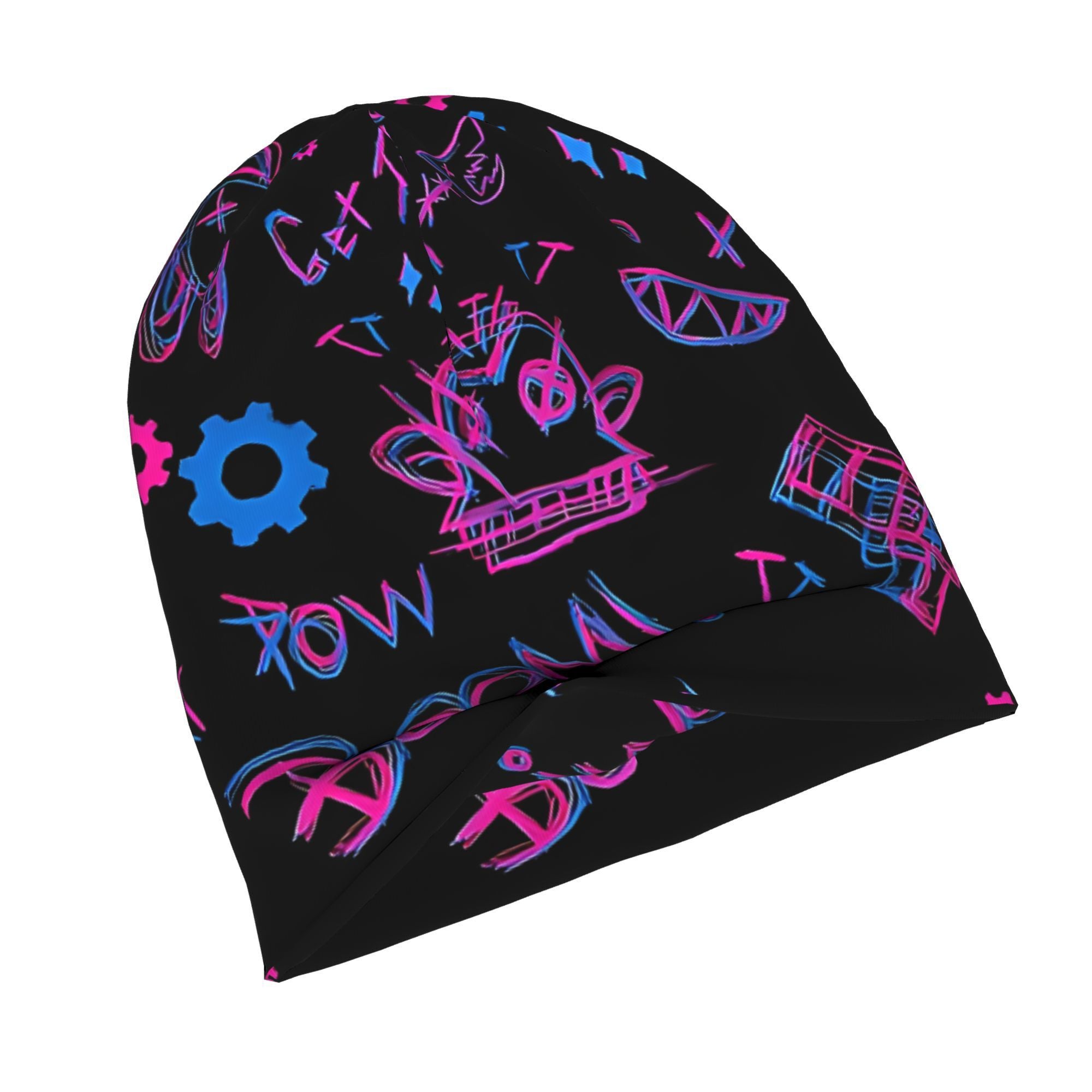 Arcane Jinx Slouch Beanie - Vibrant Graffiti Print Unisex