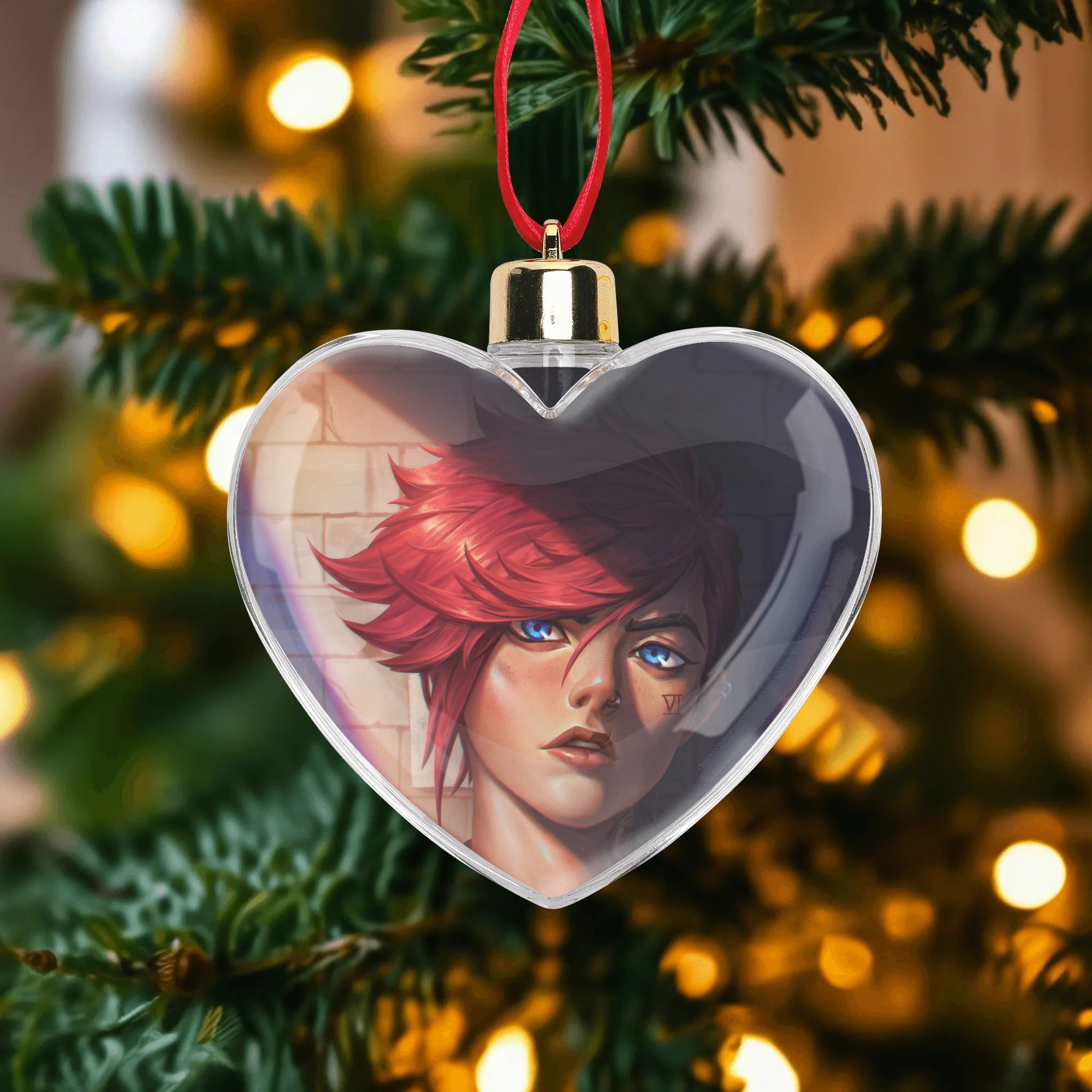 Arcane Red-Haired Rebel Vi Christmas Ornament Tree Hanging Decorations