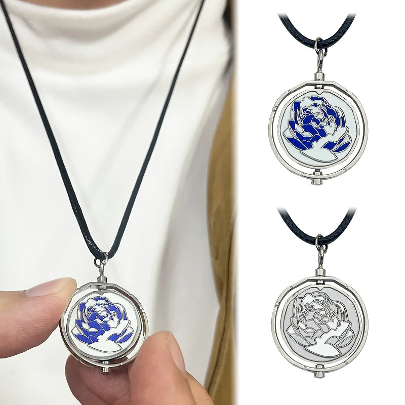 Arcane Blue Rose Necklace - Small Dark Blue Arcane Necklace
