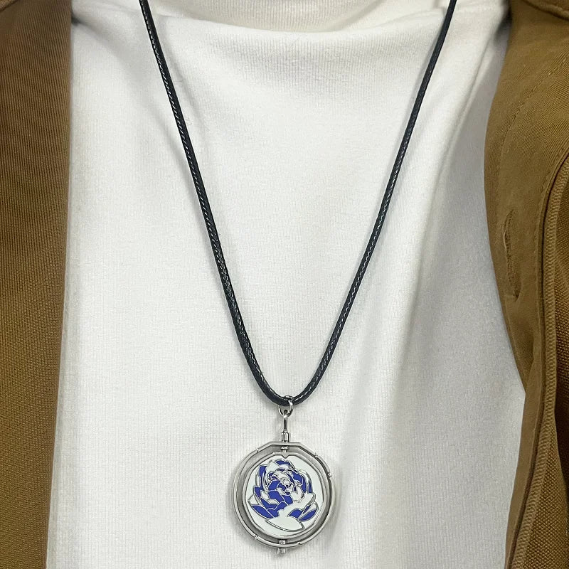 Arcane Blue Rose Necklace - Small Dark Blue Arcane Necklace