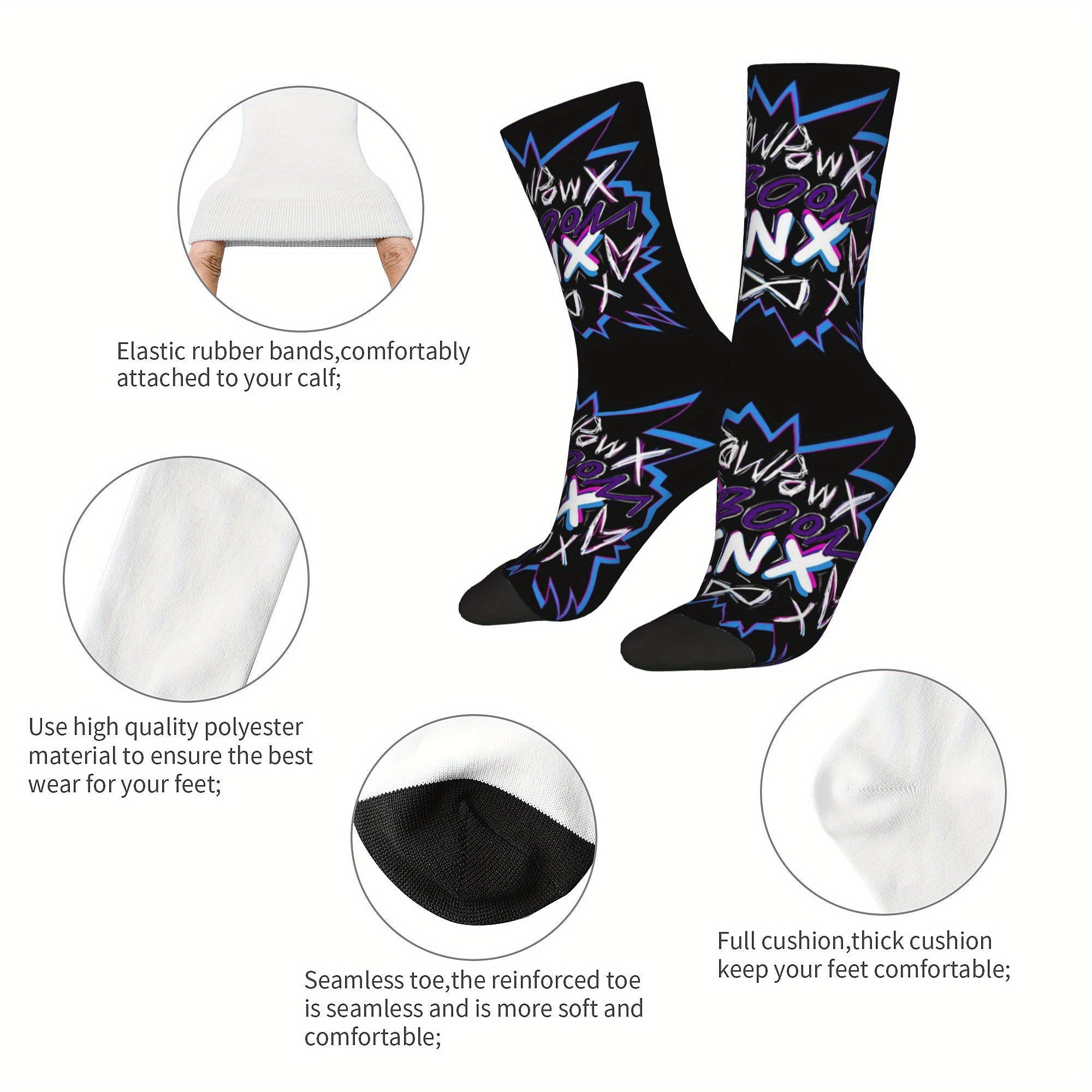 Jinx Arcane "Boom Sucks" Graffiti Mid-Calf Socks