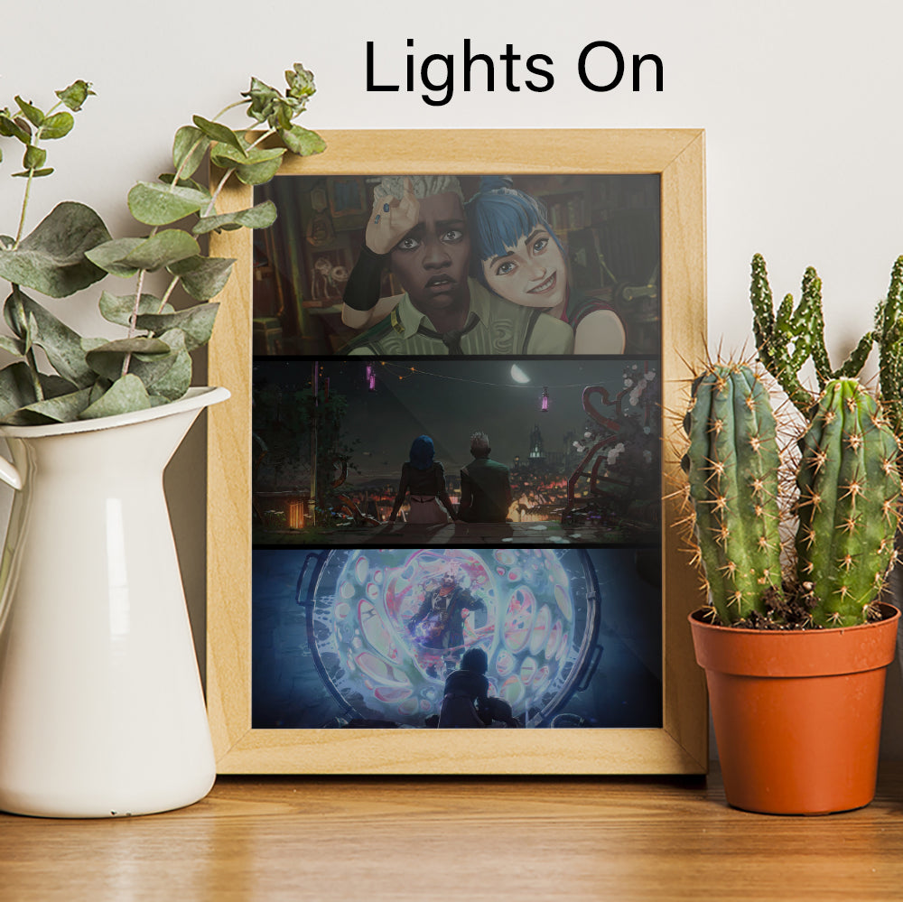 Arcane Ekko Powder LED Lighting Canvas - Arcane Jinx Ekko Moments