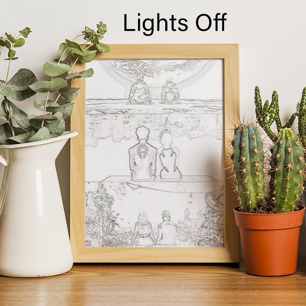 Arcane Ekko Powder LED Lighting Canvas - Arcane Jinx and Ekko Love