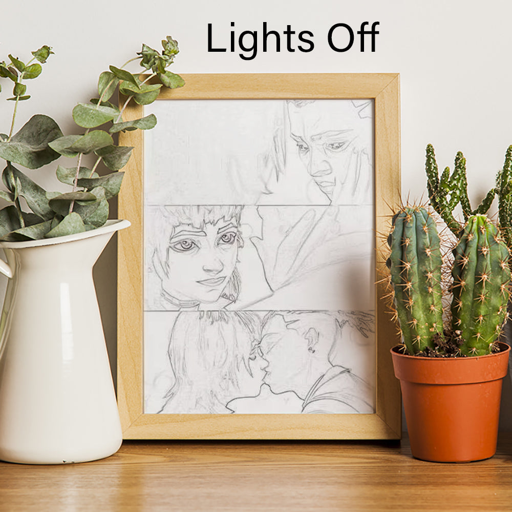 Arcane Ekko Powder LED Lighting Canvas - Arcane Jinx Ekko Kiss