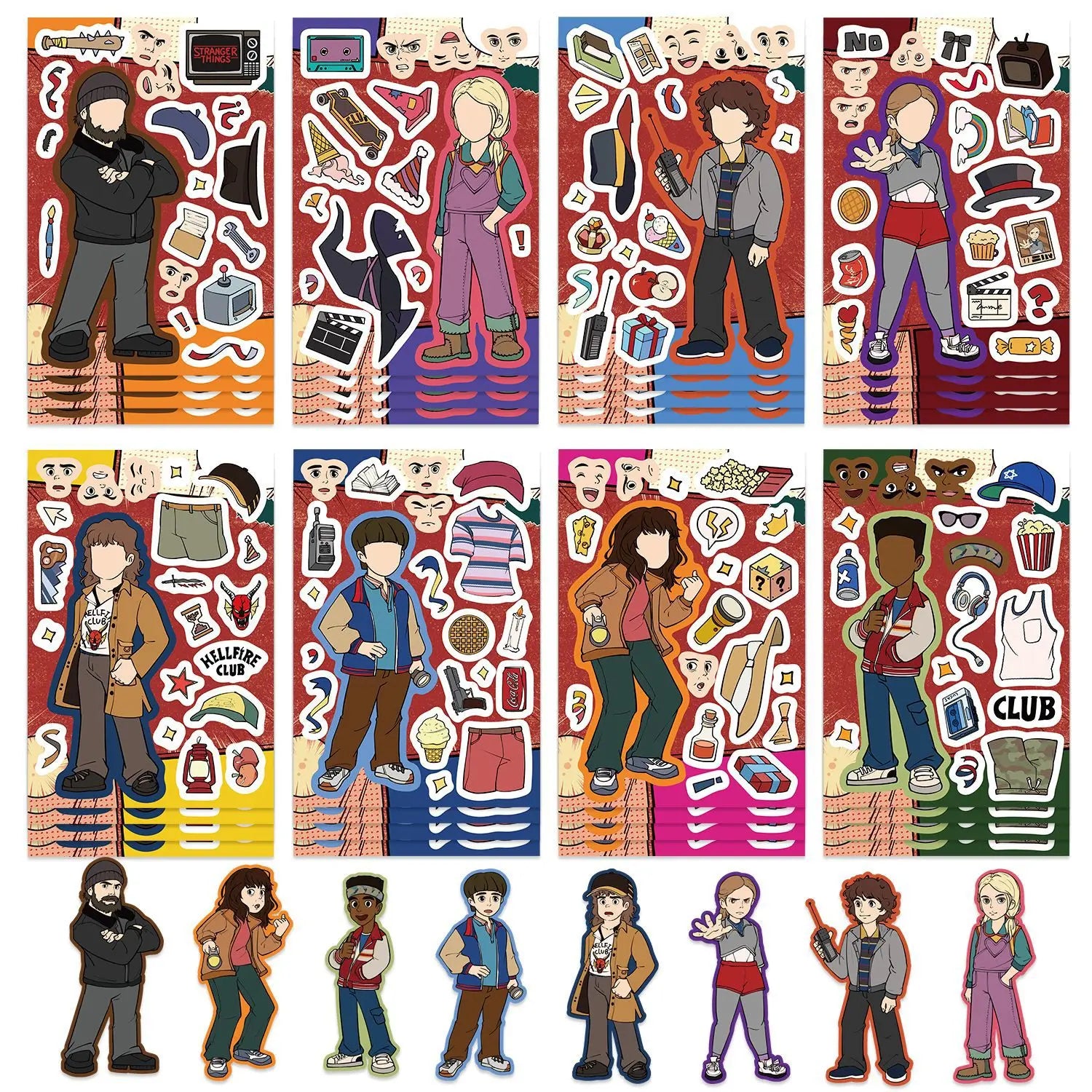 Stranger Things Dress-Up Character Sticker Packs