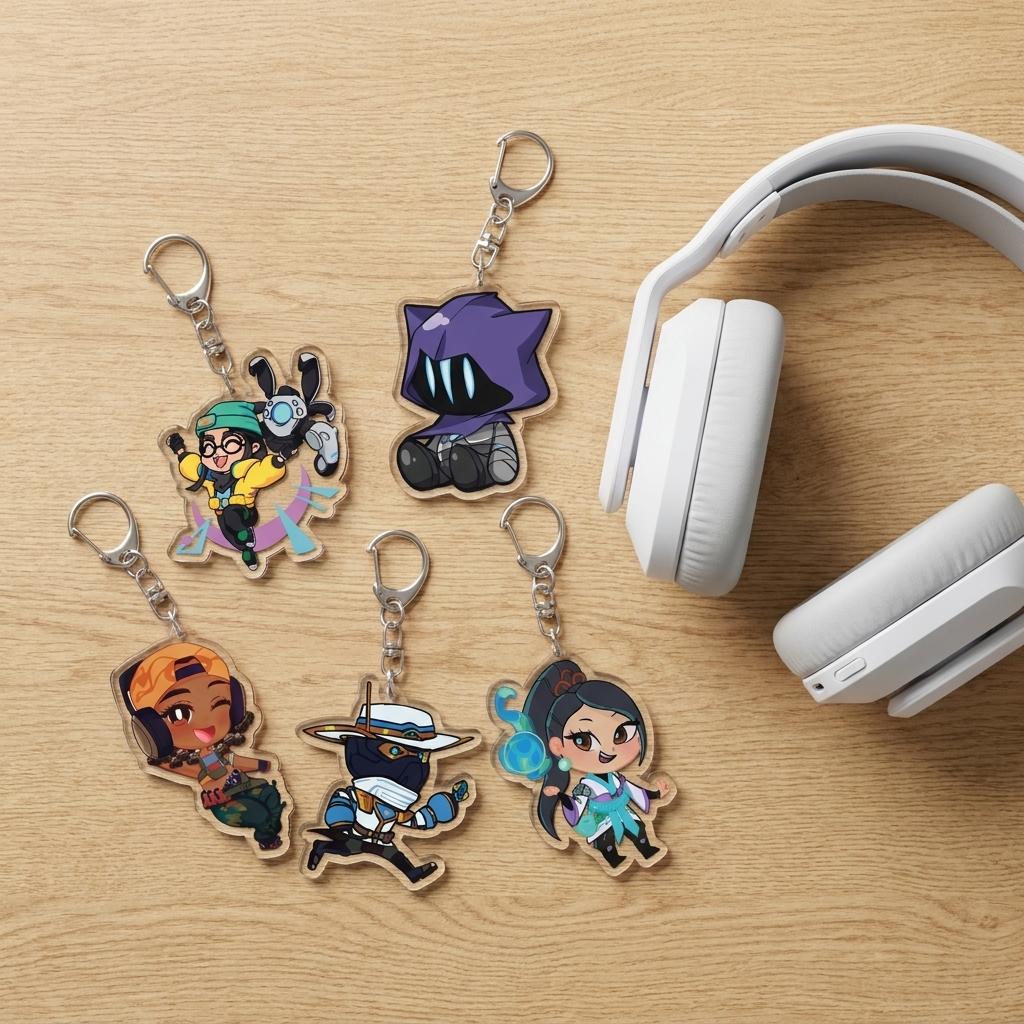 Valorant Funny Chibi Character Acrylic Keychain -Collectible Accessory