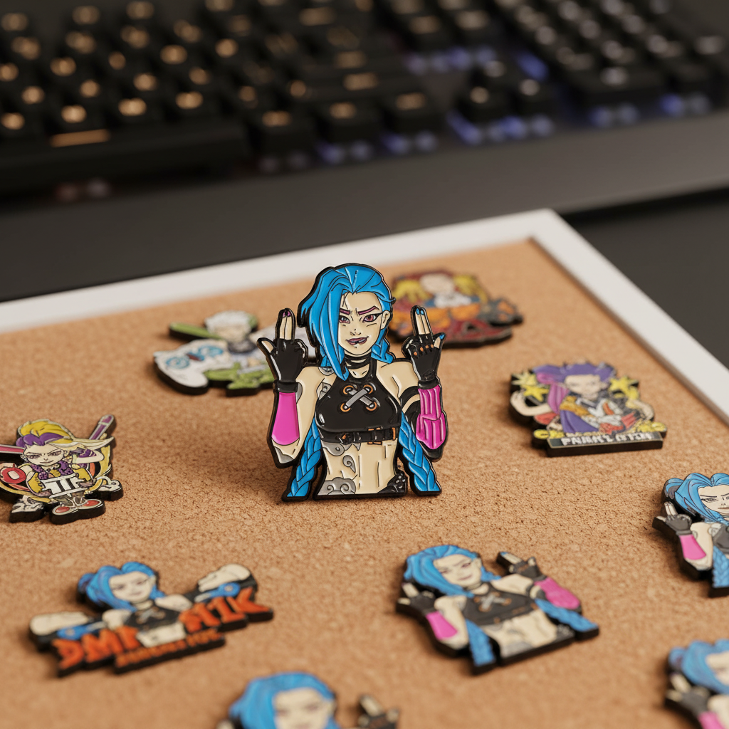 Badass Jinx Enamel Pin – Arcane-Inspired Rebel Lapel Brooch
