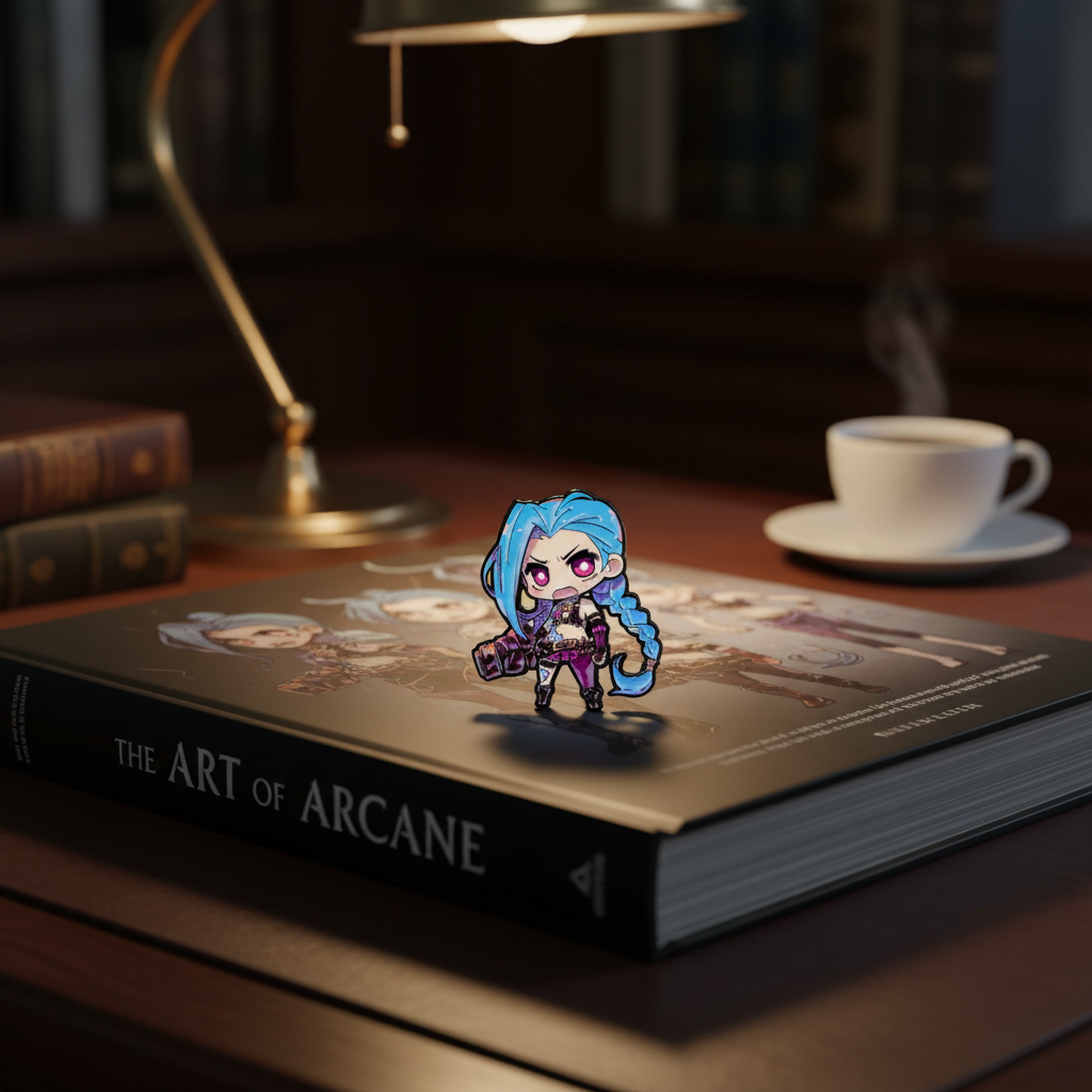 Chibi Jinx Enamel Pin – Cute Arcane-Inspired Lapel Brooch