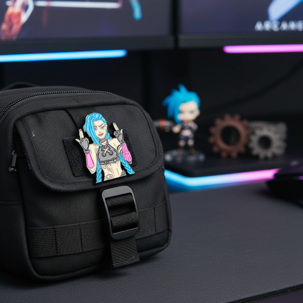 Badass Jinx Enamel Pin – Arcane-Inspired Rebel Lapel Brooch