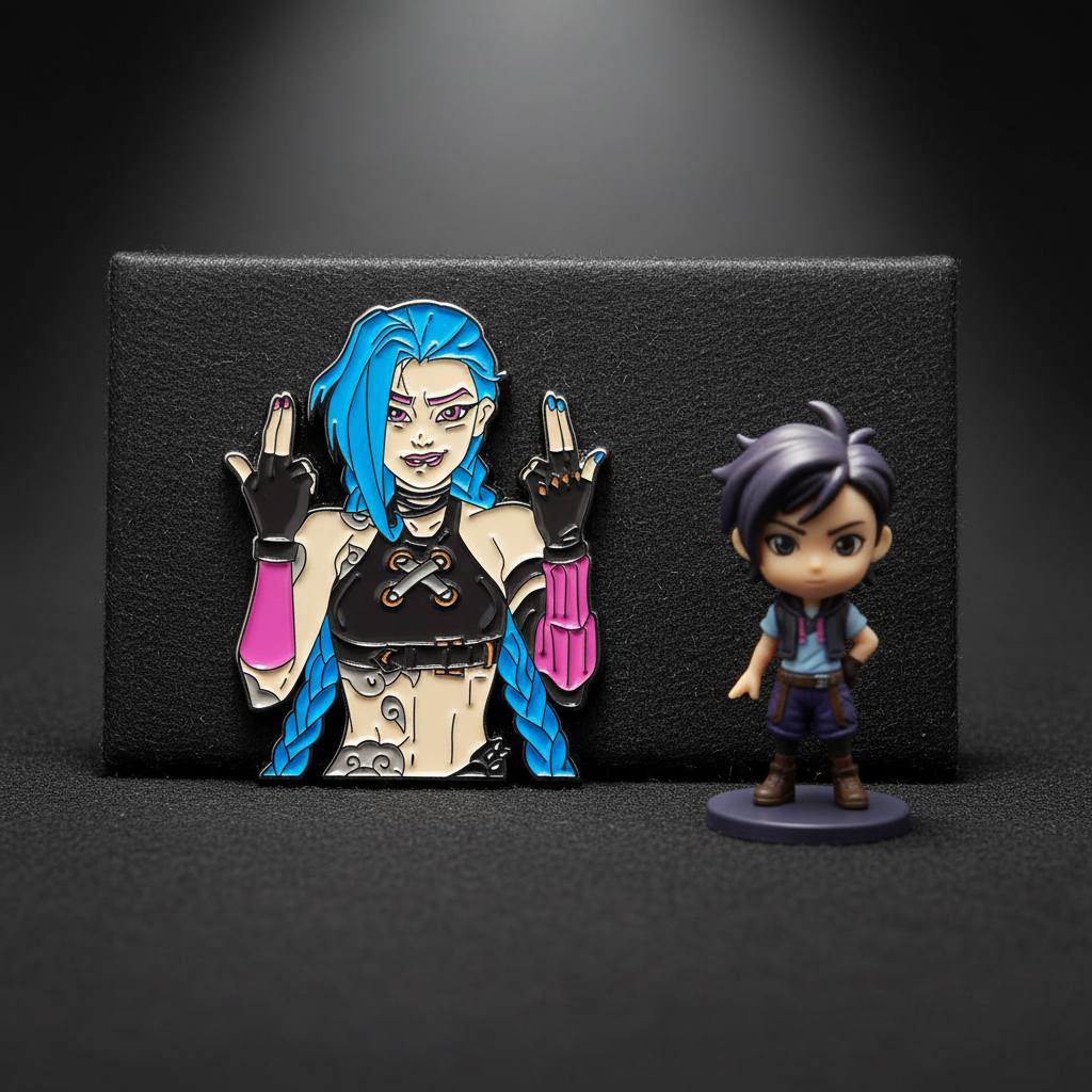 Badass Jinx Enamel Pin – Arcane-Inspired Rebel Lapel Brooch