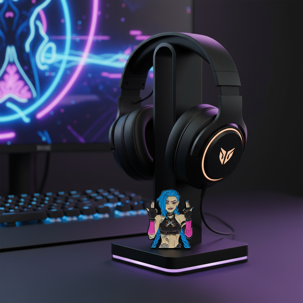 Badass Jinx Enamel Pin – Arcane-Inspired Rebel Lapel Brooch