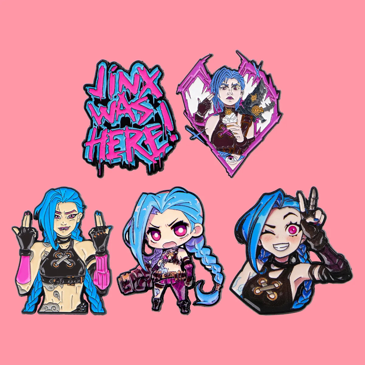 Jinx Enamel Pin Set – Arcane-Inspired Brooch