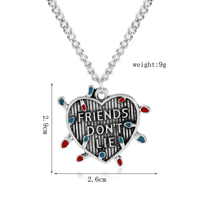Stranger Things Inspired 4-Piece Jewelry Collection: Alphabet Wall, Demogorgon & "Friends Don't Lie" Charms
