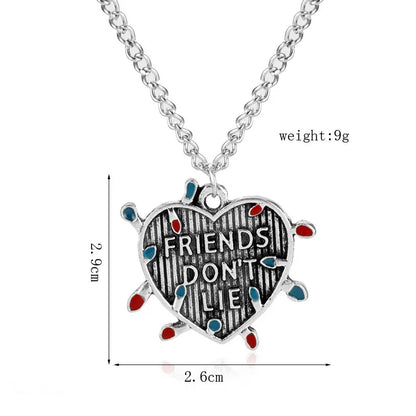 Stranger Things Inspired 4-Piece Jewelry Collection: Alphabet Wall, Demogorgon & "Friends Don't Lie" Charms