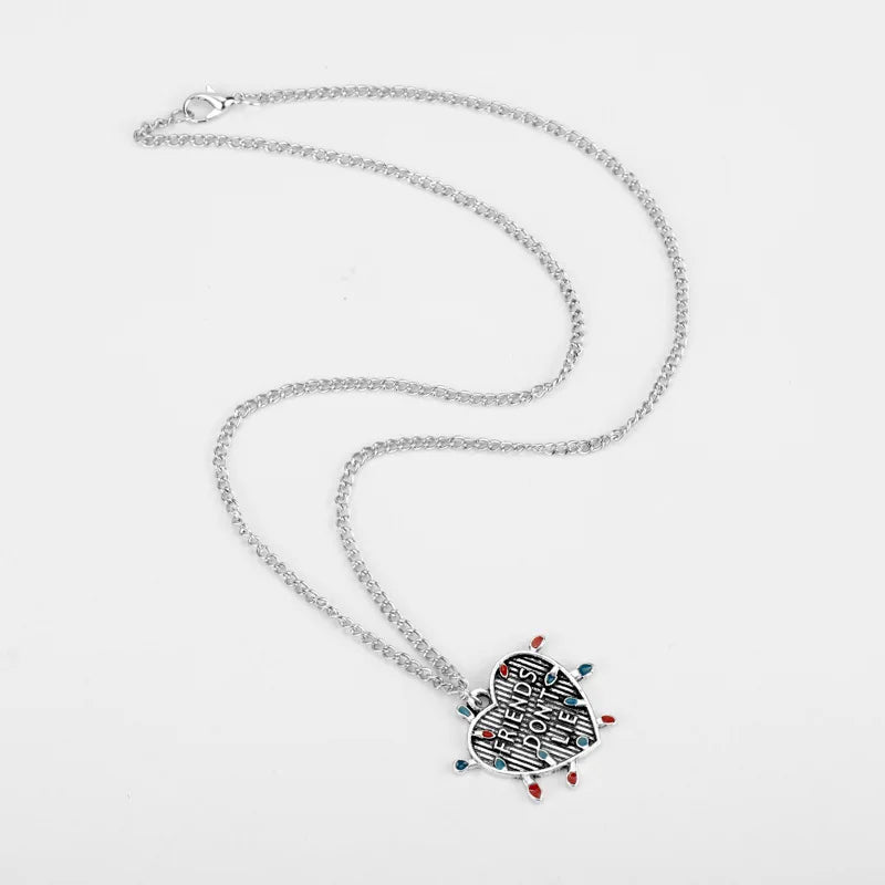 Stranger Things Inspired 4-Piece Jewelry Collection: Alphabet Wall, Demogorgon & "Friends Don't Lie" Charms