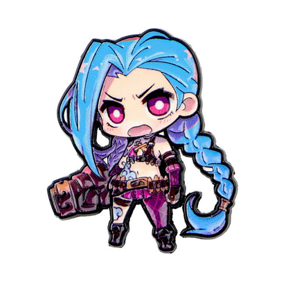 Chibi Jinx Enamel Pin – Cute Arcane-Inspired Lapel Brooch