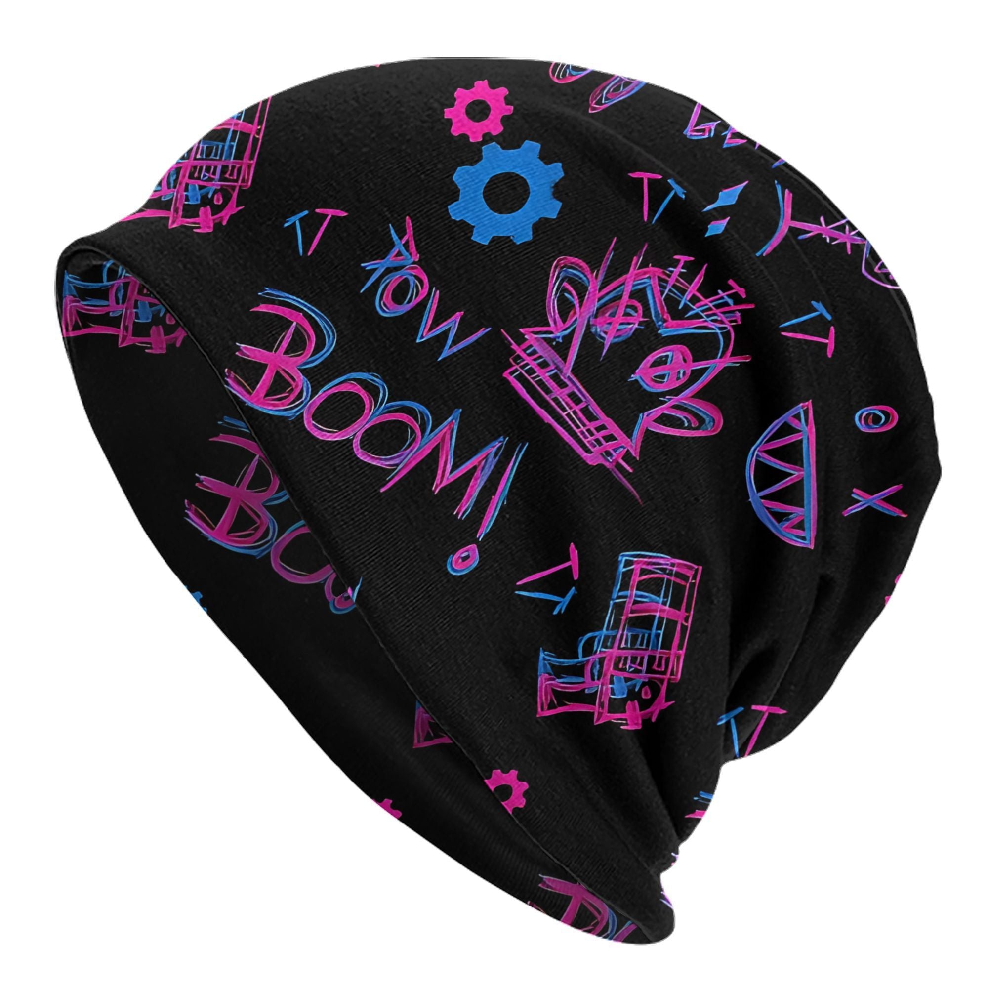 Arcane Jinx Slouch Beanie - Vibrant Graffiti Print Unisex