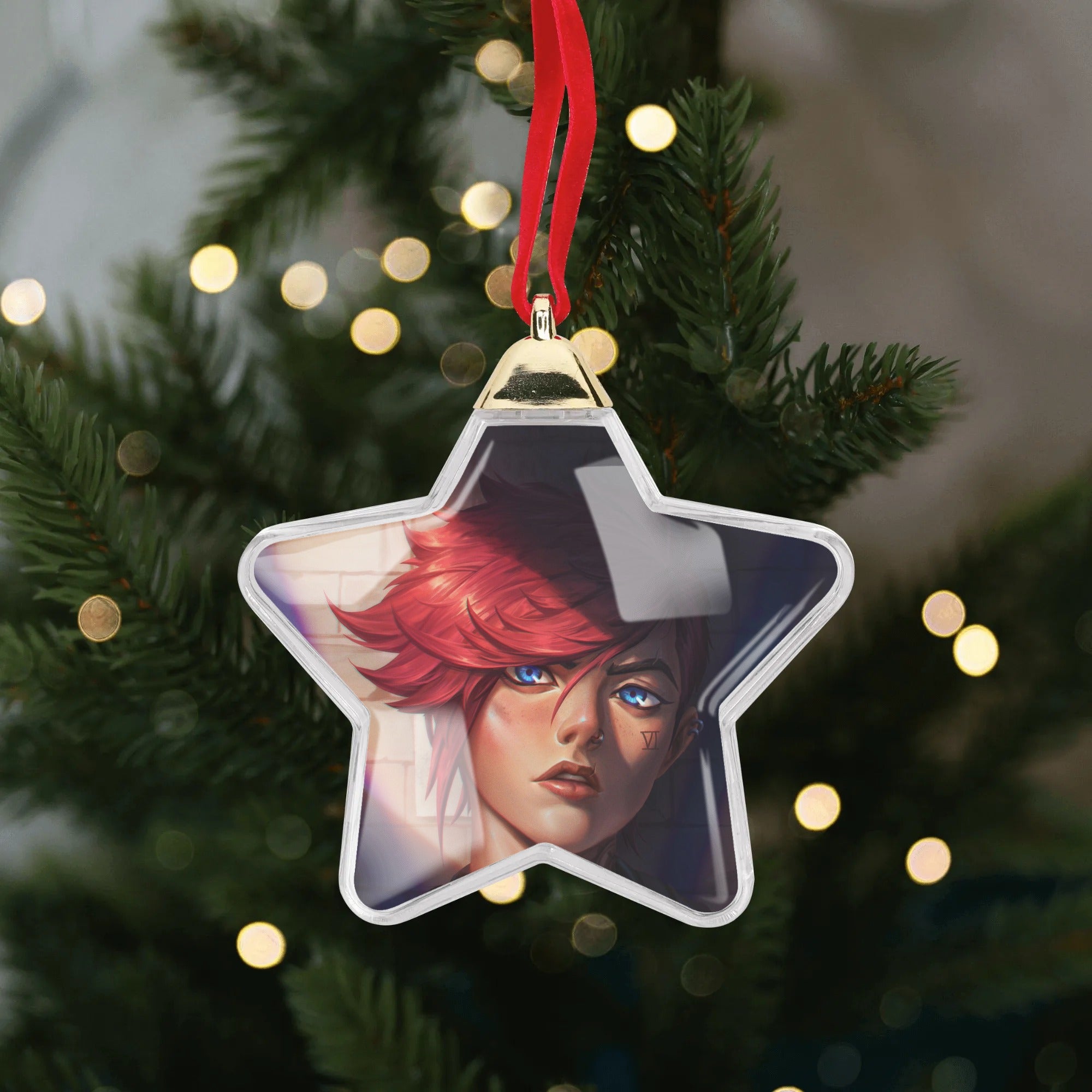 Arcane Red-Haired Rebel Vi Christmas Ornament Tree Hanging Decorations