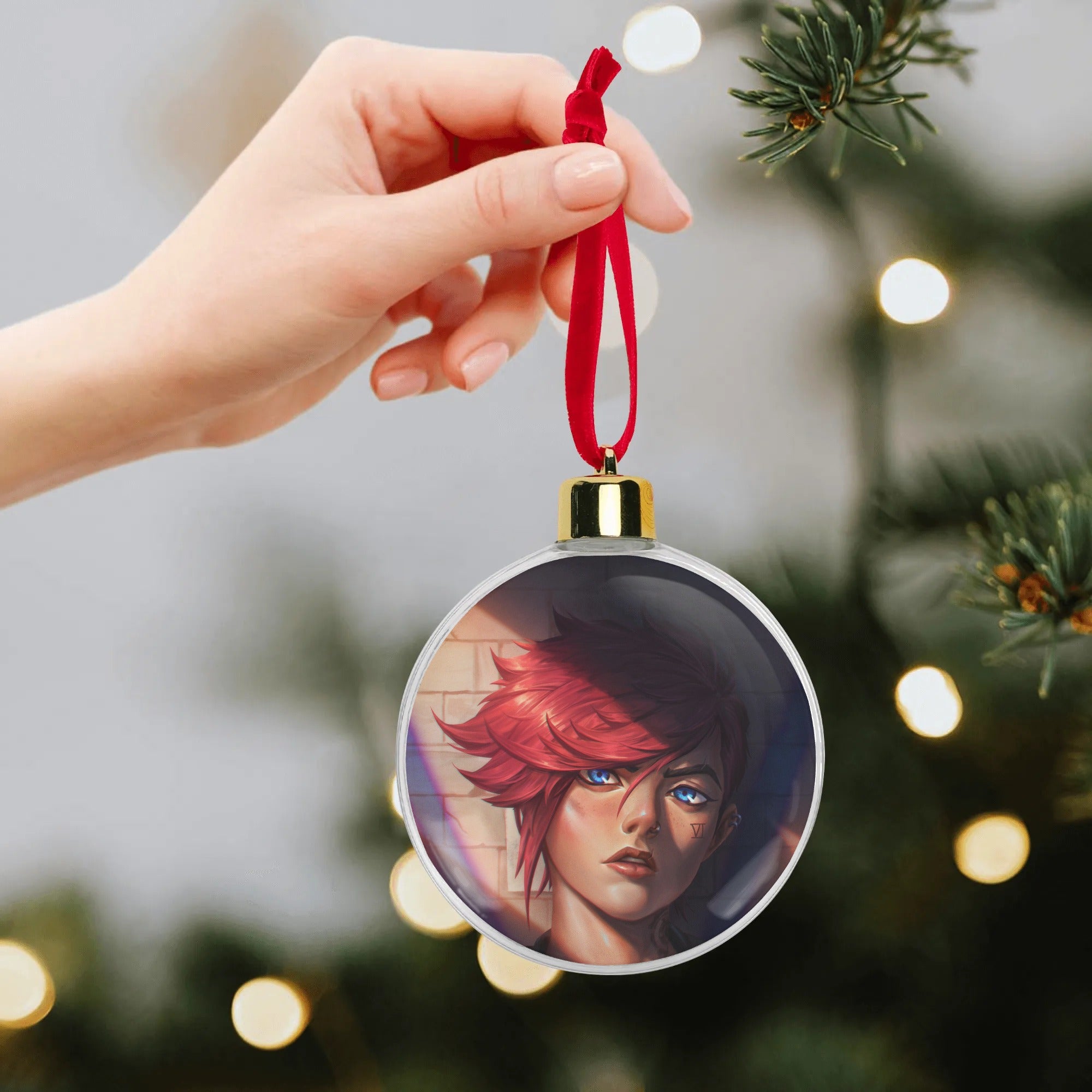 Arcane Red-Haired Rebel Vi Christmas Ornament Tree Hanging Decorations