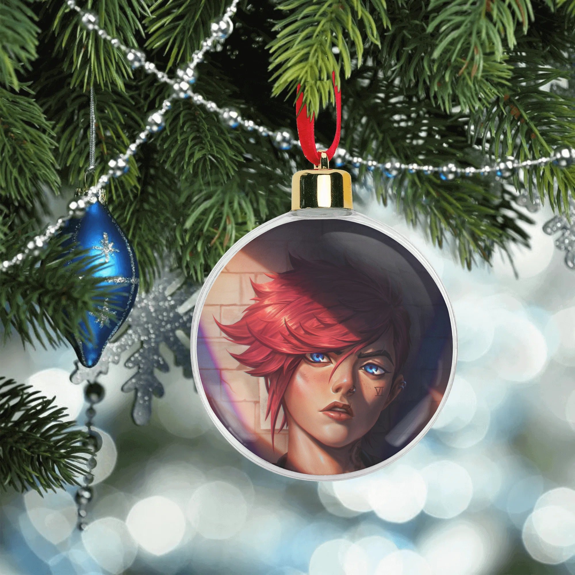 Arcane Red-Haired Rebel Vi Christmas Ornament Tree Hanging Decorations