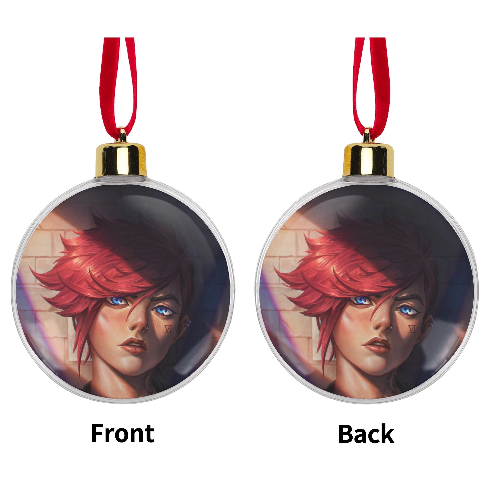 Arcane Red-Haired Rebel Vi Christmas Ornament Tree Hanging Decorations