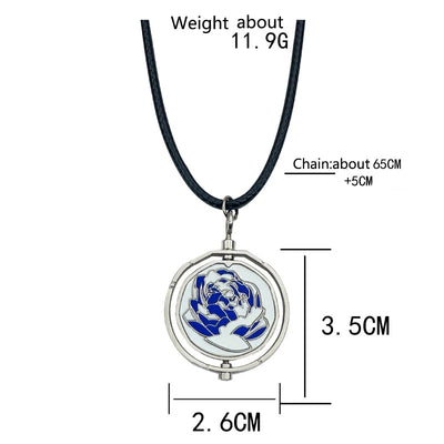 Arcane Blue Rose Necklace - Small Dark Blue Arcane Necklace