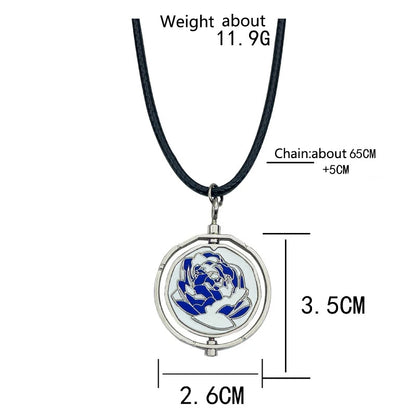 Arcane Blue Rose Necklace - Small Dark Blue Arcane Necklace