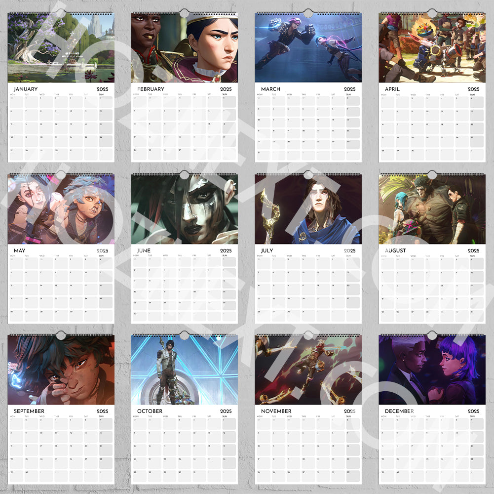 Arcane Season 2 Wall Calendar – A Journey Through Piltover and Zaun