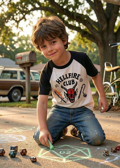 Hellfire Club Eddie Munson Inspired Stranger Things Baseball Kids T-Shirt