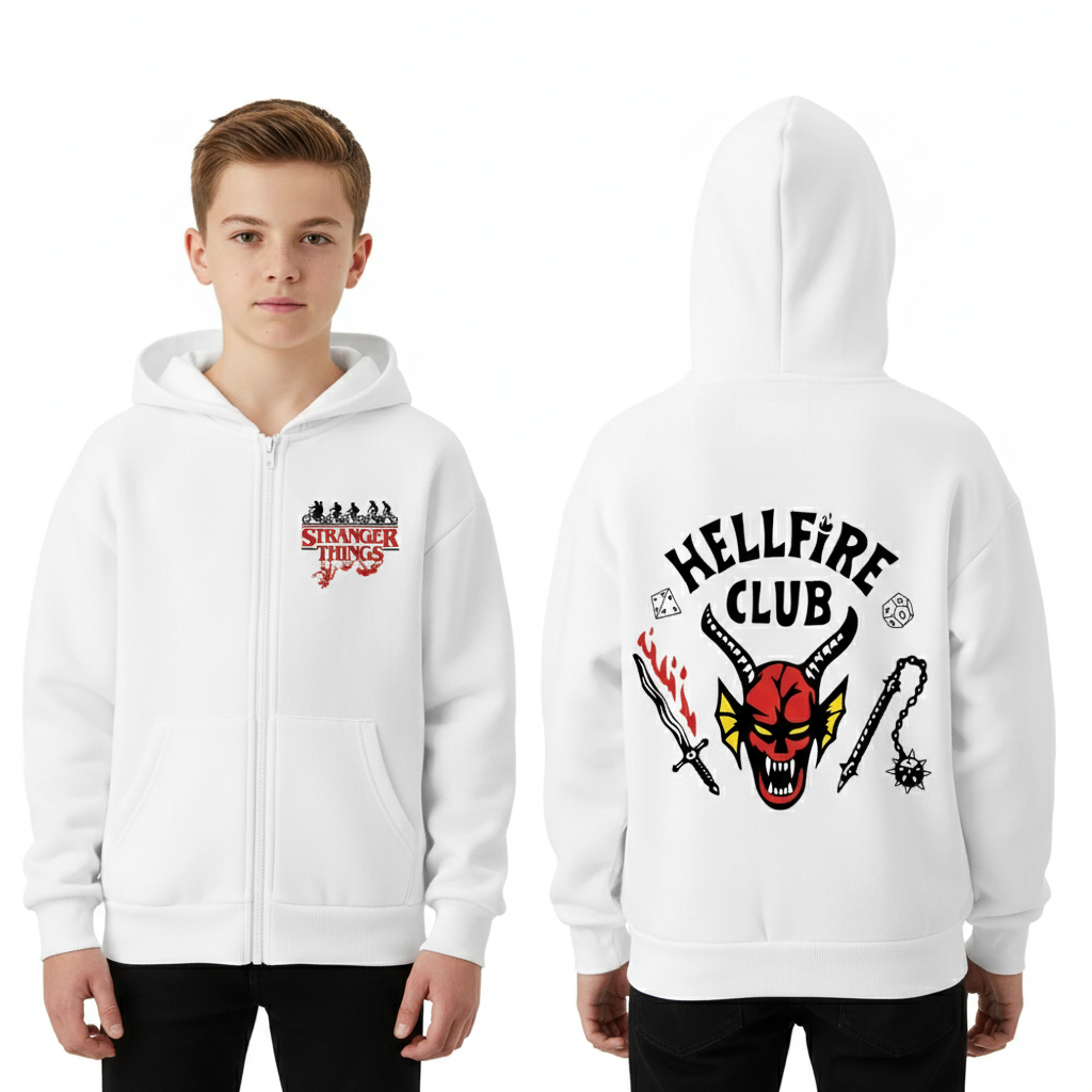 Hellfire Club Inspired Stranger Things Zip-Up Hoodie