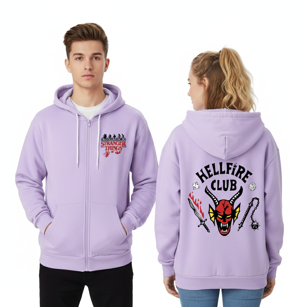 Hellfire Club Inspired Stranger Things Zip-Up Hoodie