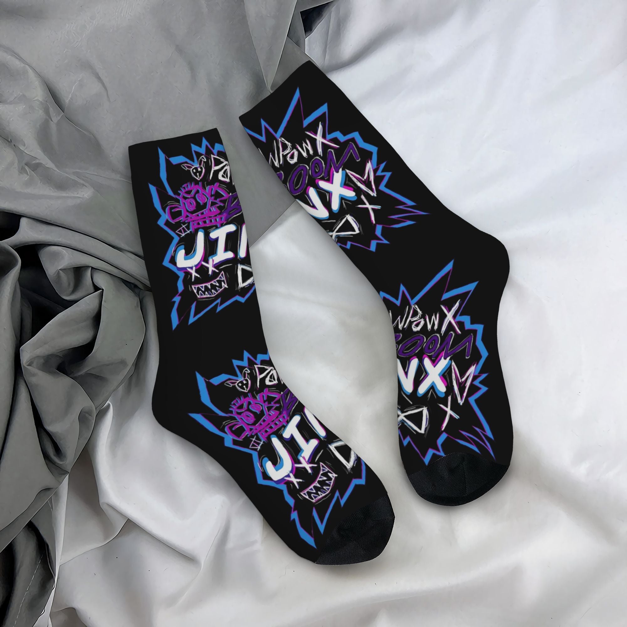 Jinx Arcane "Boom Sucks" Graffiti Mid-Calf Socks