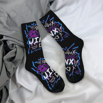 Jinx Arcane "Boom Sucks" Graffiti Mid-Calf Socks