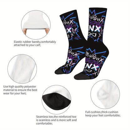 Jinx Arcane "Boom Sucks" Graffiti Mid-Calf Socks