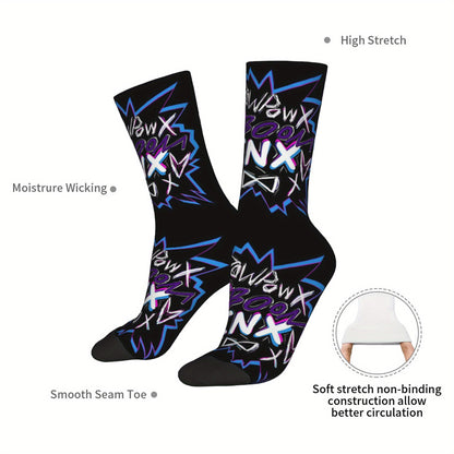 Jinx Arcane "Boom Sucks" Graffiti Mid-Calf Socks