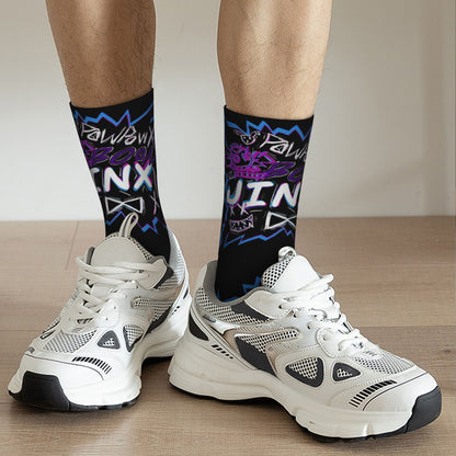 Jinx Arcane "Boom Sucks" Graffiti Mid-Calf Socks