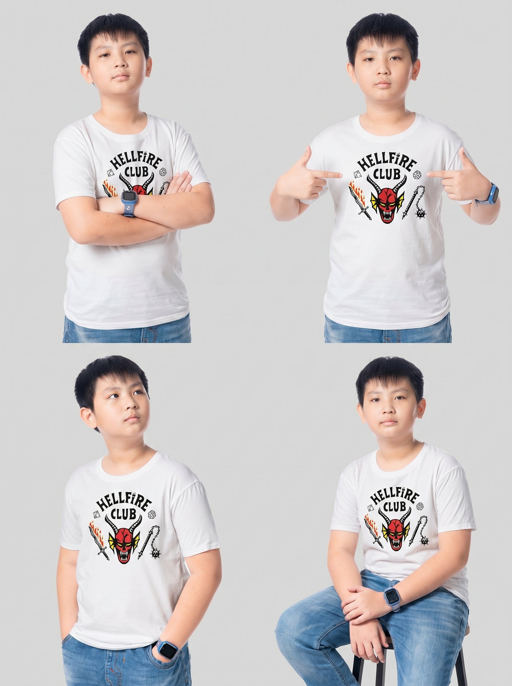 Kids Hellfire Club Inspired Stranger Things Family Unisex Matching T-Shirt