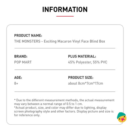 Labubu Exciting Macaron Vinyl Toy 1st generation Collection – Cute Monster Figures