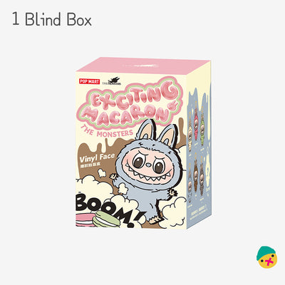 Exciting Macaron blind box package with bunny vinyl face graphic
