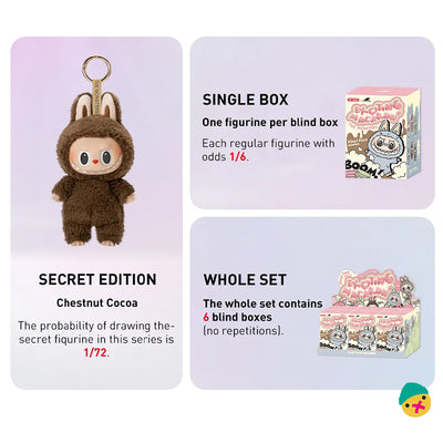 Secret edition and whole set cards for cute monster vinyl blind box, includes keychain figures