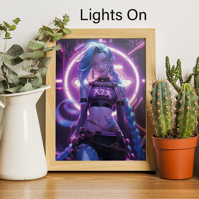 Arcane Jinx LED Lighting Canvas - Arcane Jinx Painting Light Cypherpunk