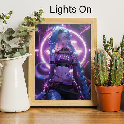 Arcane Jinx LED Lighting Canvas - Arcane Jinx Painting Light Cypherpunk