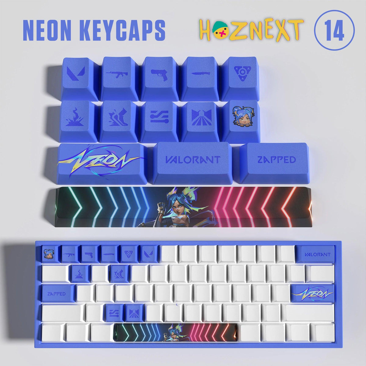 Neon Custom 29 Keycaps | Neon Keyboard's Keycaps | VALORANT Keycaps ...