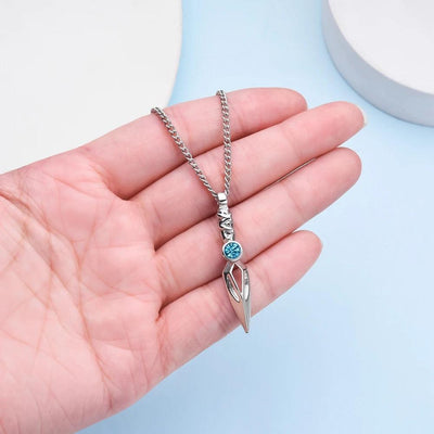 Jett Knife Necklace with Blue Crystal - HozNext