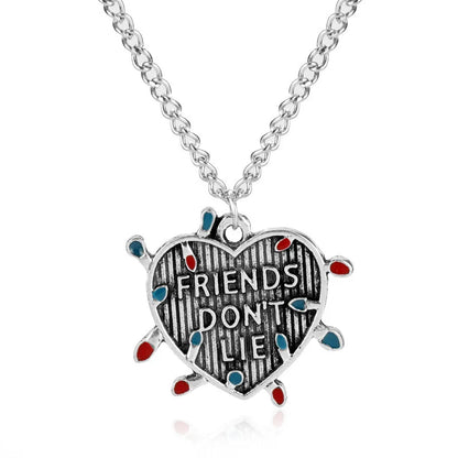 Stranger Things Inspired 4-Piece Jewelry Collection: Alphabet Wall, Demogorgon & "Friends Don't Lie" Charms