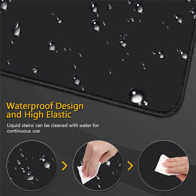 Gaming mouse pad with black water-drop pattern and dark textured surface