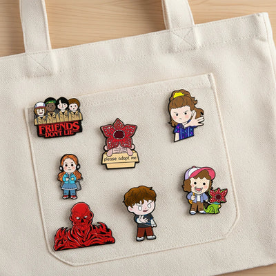 Stranger Things Chibi Enamel Lapel Pins & Brooches – Collectible Cartoon Badges