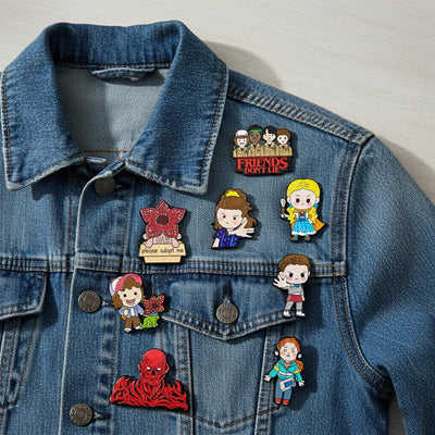 Stranger Things Chibi Enamel Lapel Pins & Brooches – Collectible Cartoon Badges