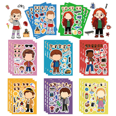 Stranger Things DIY Character Sticker Puzzles - Stranger Things Characters Stickers