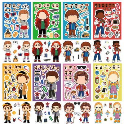 Stranger Things DIY Character Sticker Puzzles - Stranger Things Characters Stickers